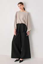 Noir Layer Black Skirt-Overlay Pants