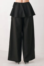 Noir Layer Black Skirt-Overlay Pants