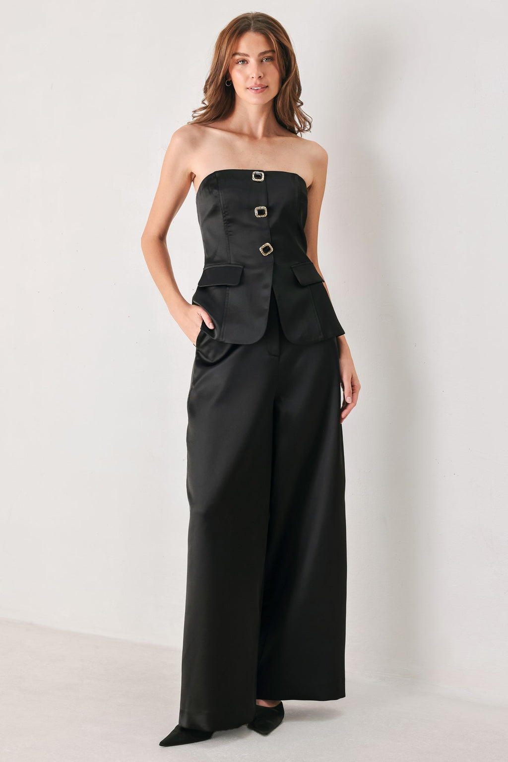 Modern Noir Wide-Leg Pants