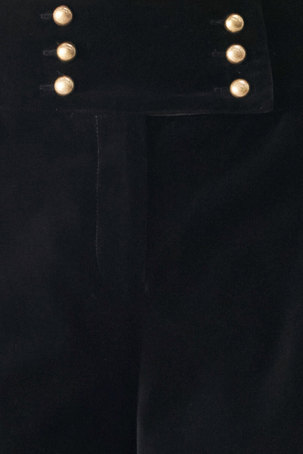 Velvet Command Black Button-Waist Wide-Leg Pants