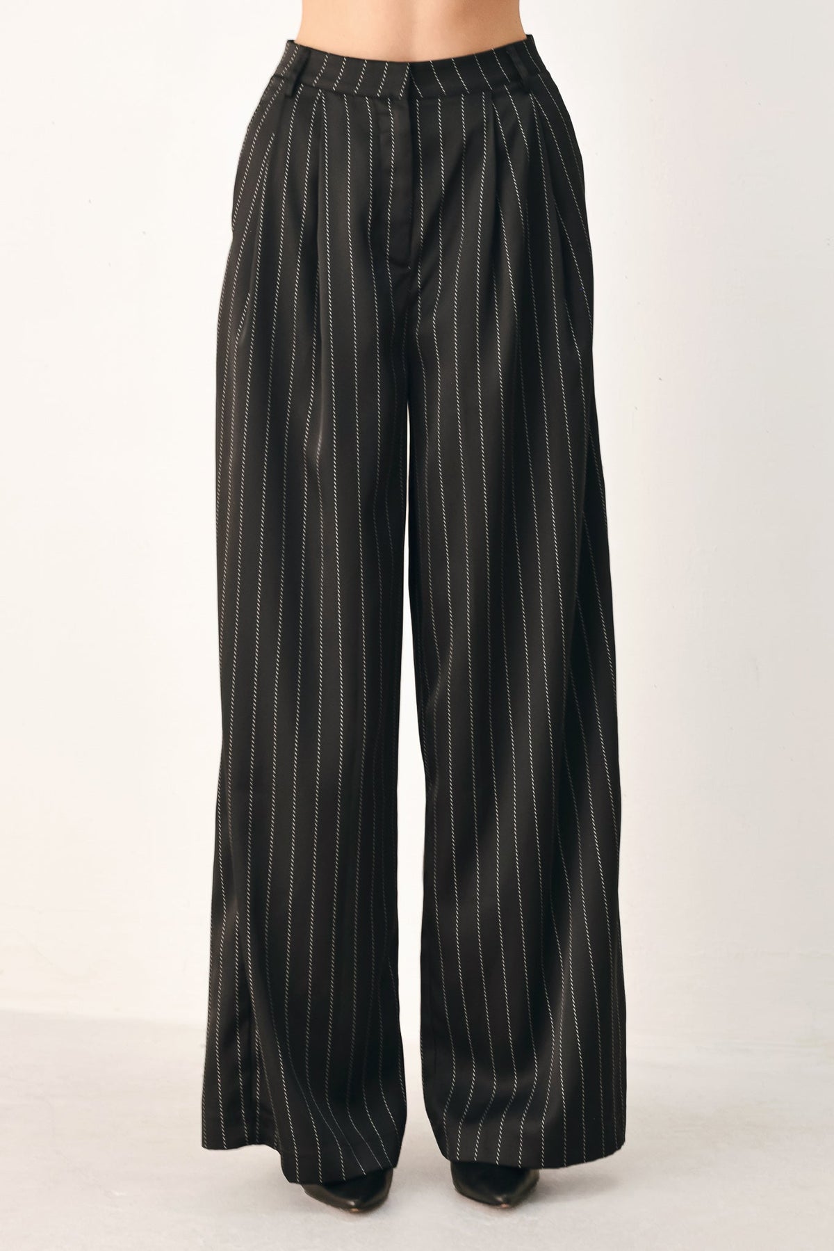 City After Dark Striped Wide-Leg Pants
