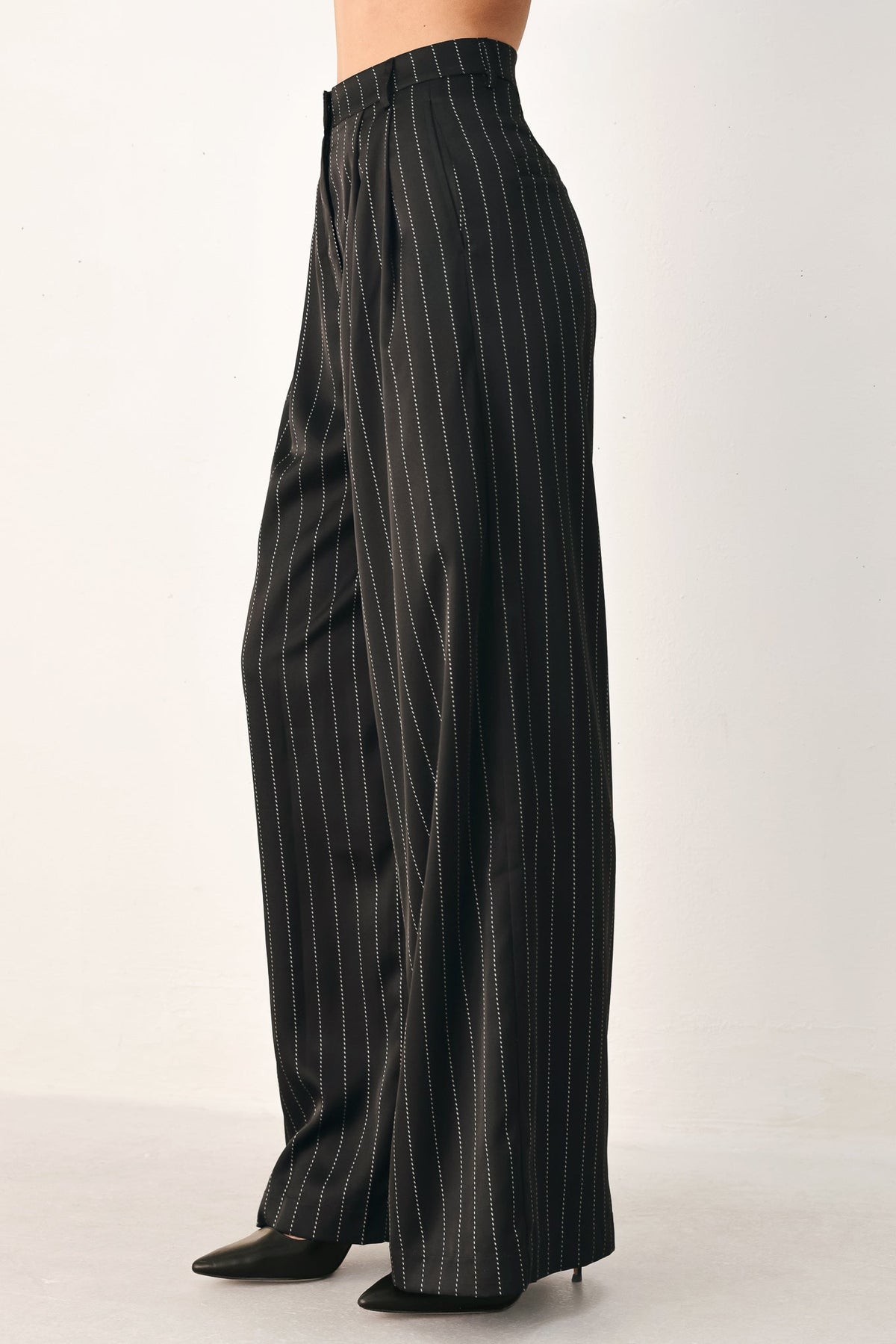 City After Dark Striped Wide-Leg Pants