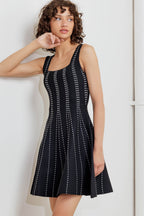 SUGAR STRIPE JACQUARD SWEATER MINI DRESS