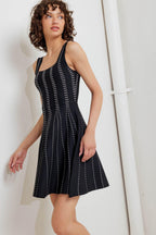 SUGAR STRIPE JACQUARD SWEATER MINI DRESS