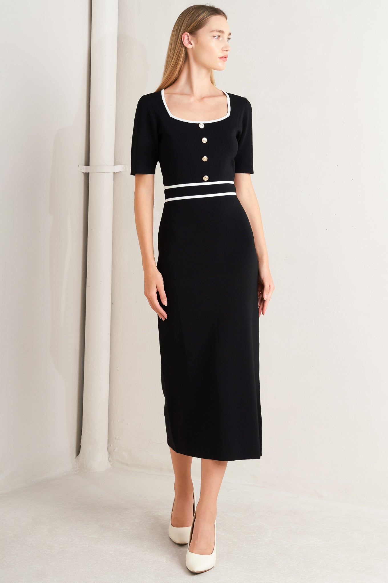 frame ribbed sweater dress Ribbed-knit midi dress - dark green