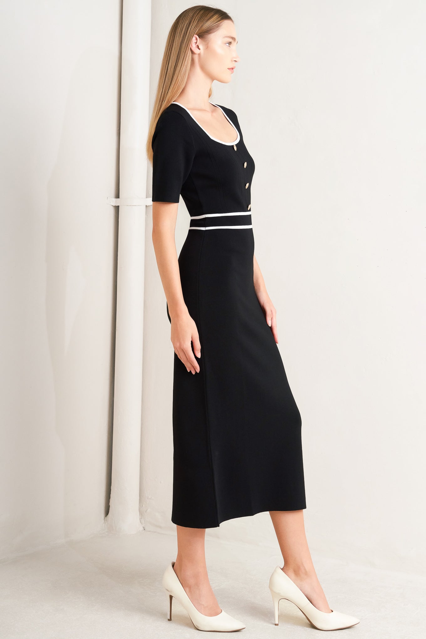 frame ribbed sweater dress Frame Mixed Rib Sweater Dress - Bright Peridot