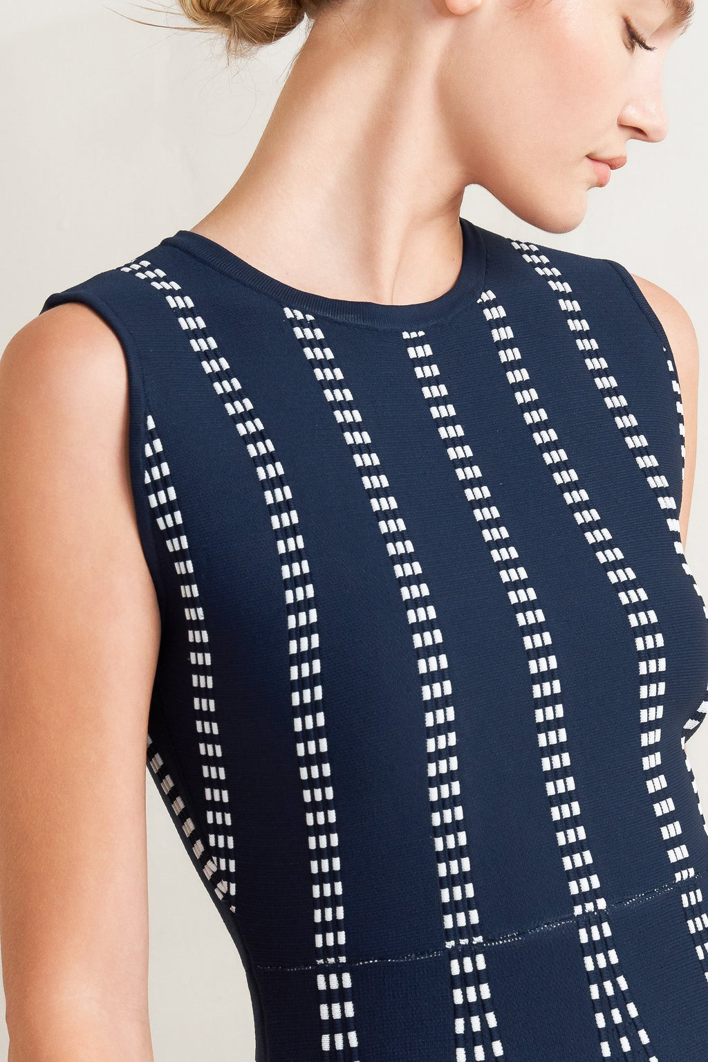 PERFECTLY POISED JACQUARD SWEATER MIDI DRESS