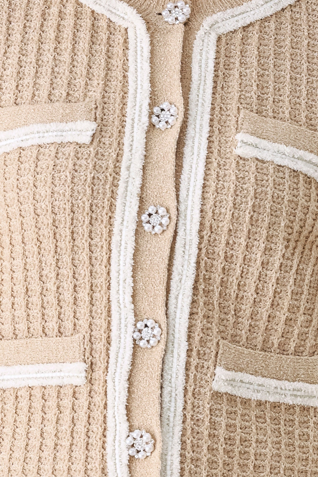 Camelia Contrast-Border Cardigan