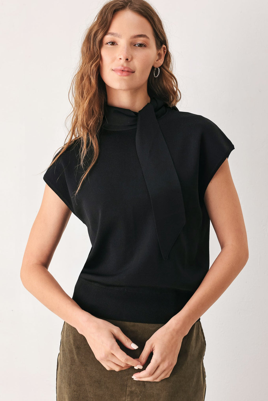 Amberglow Soft Knit Scarf Sweater Top