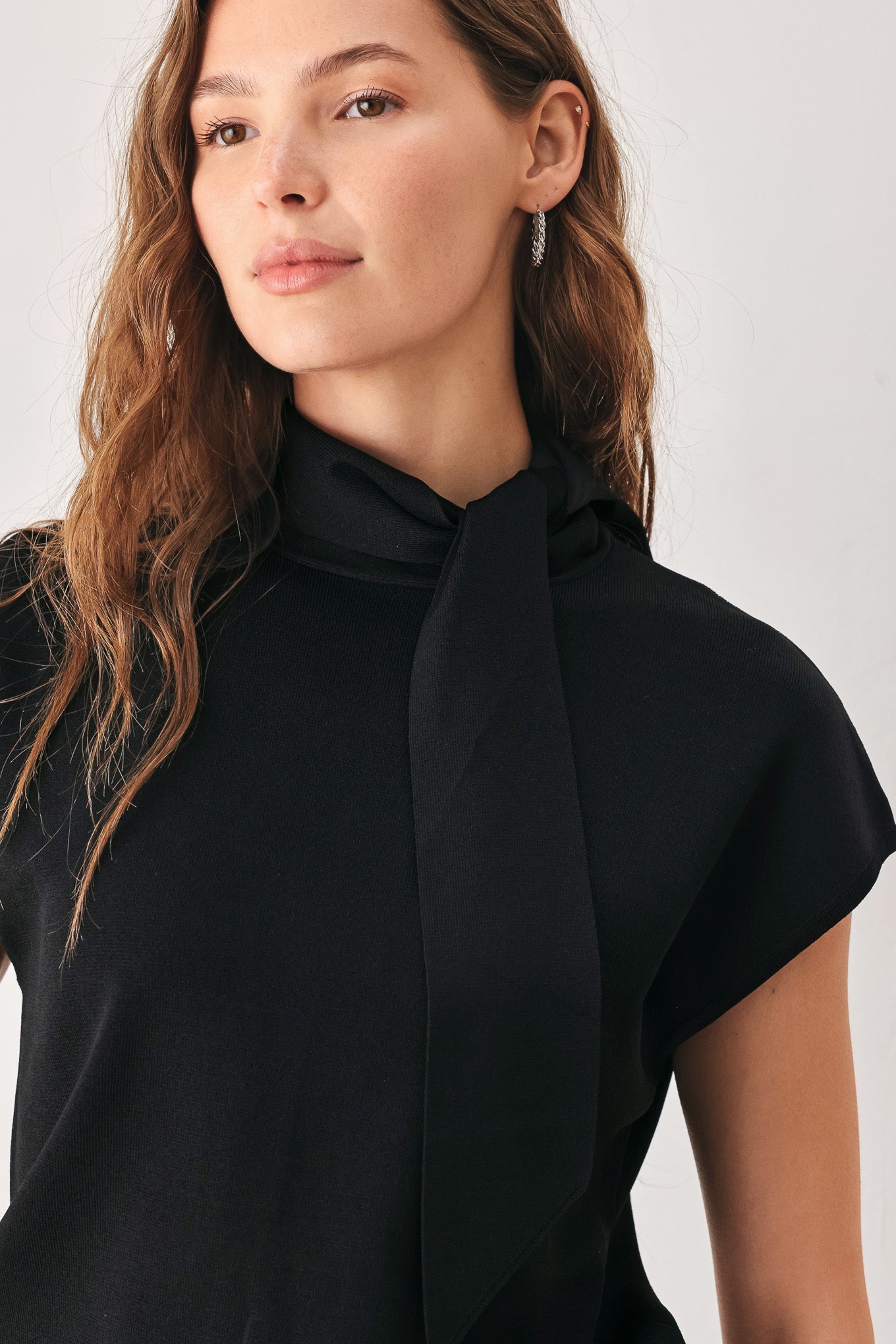 Amberglow Soft Knit Scarf Sweater Top