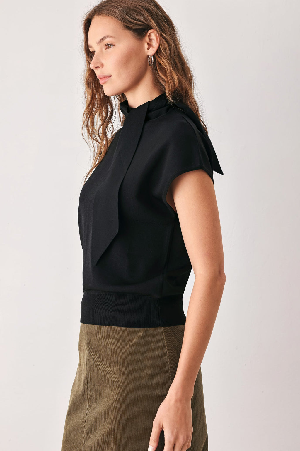 Amberglow Soft Knit Scarf Sweater Top