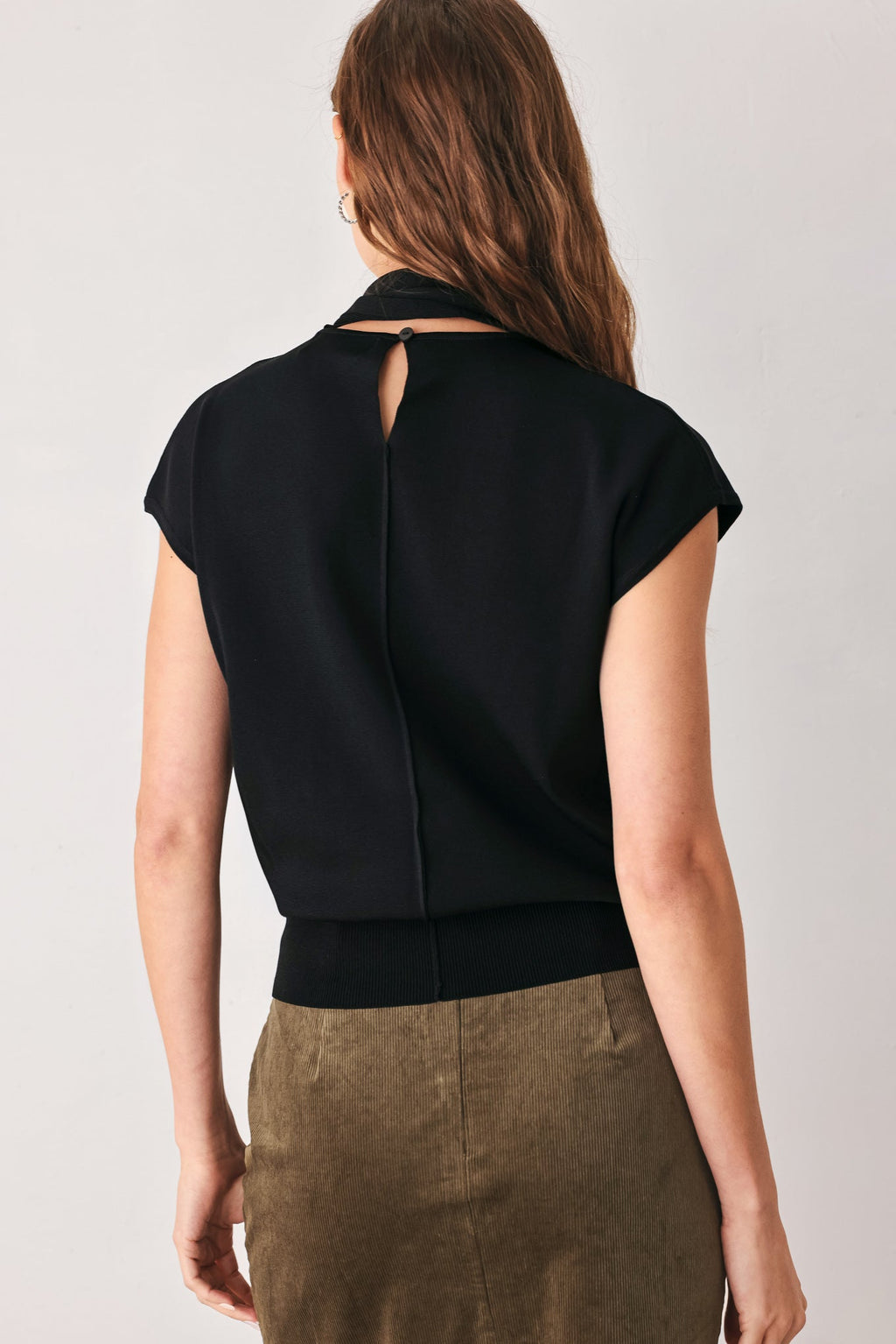 Amberglow Soft Knit Scarf Sweater Top