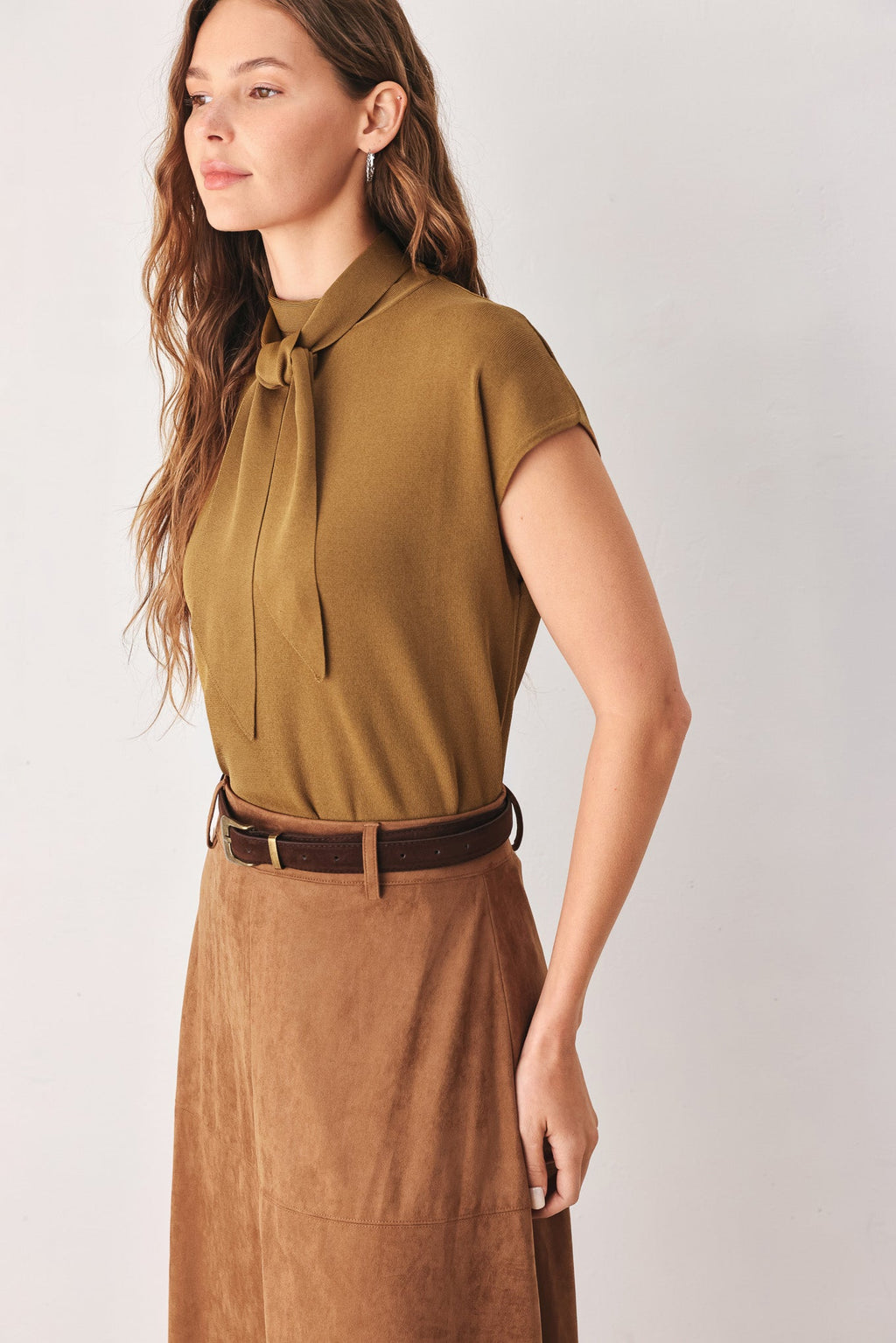 Amberglow Soft Knit Scarf Sweater Top