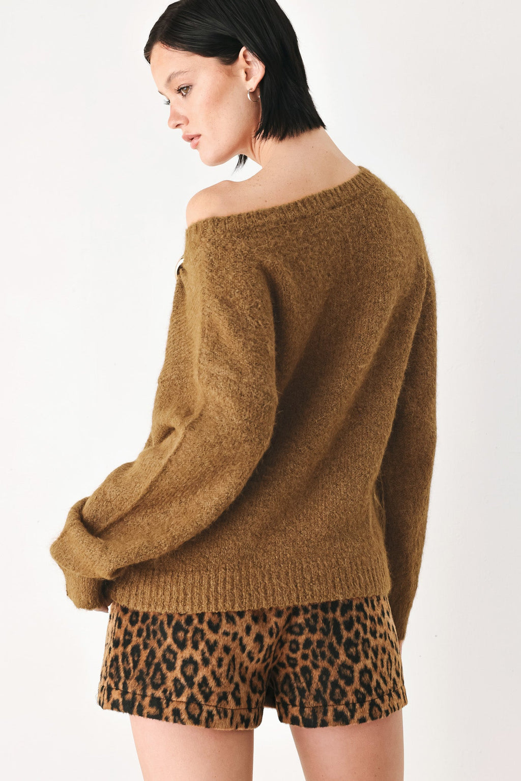 Fireside Charm Cinched Neck Sweater