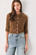 Camel Classic Elbow-Sleeve Cardigan