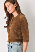 Camel Classic Elbow-Sleeve Cardigan