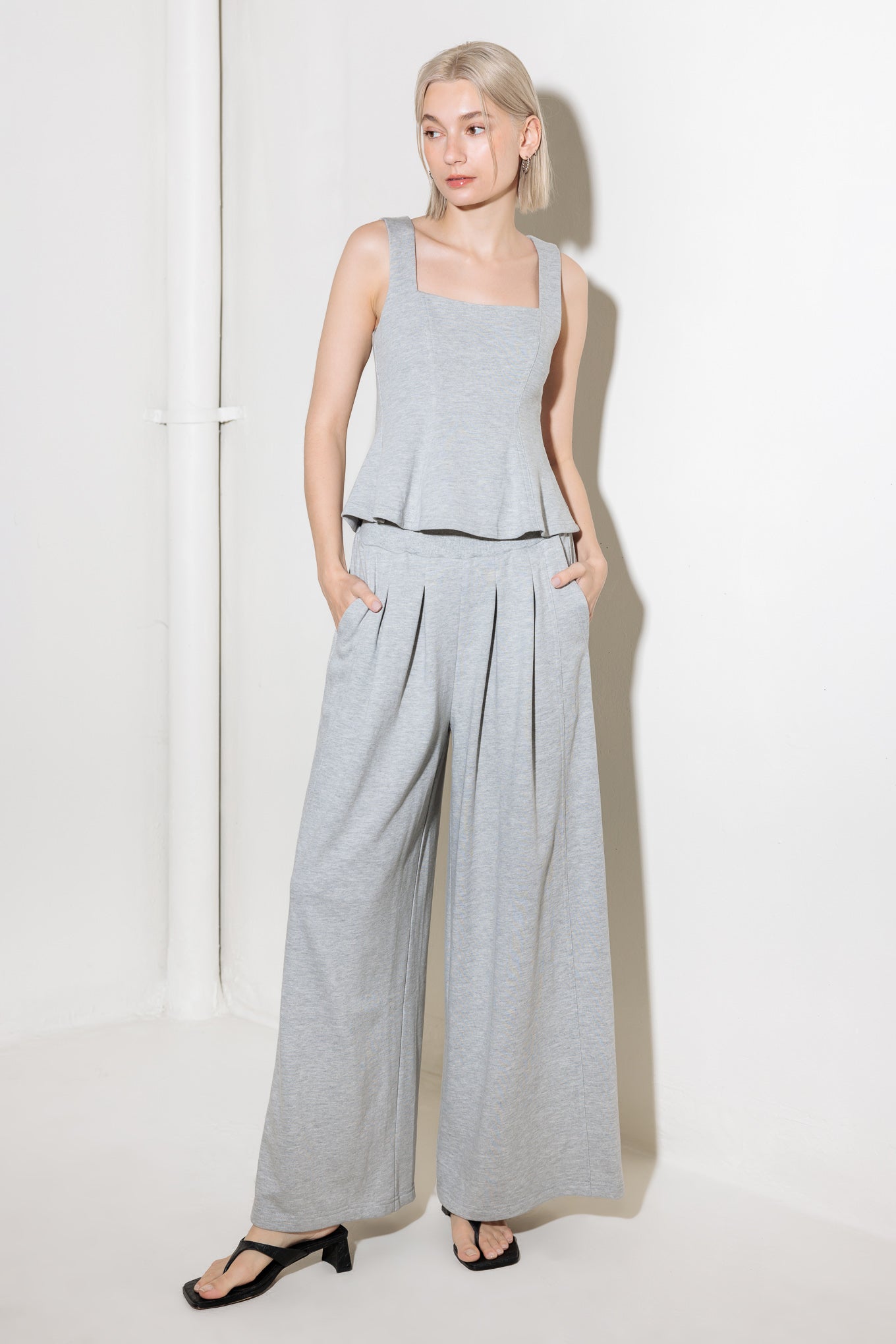 TRUST THE NOW IN KNIT TOP AND PANT SET