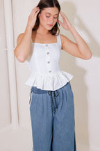 IN THIS MOMENT WHITE WOVEN TOP