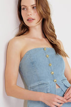 ANGEL WINGS AND CHAMOMILE DENIM TOP