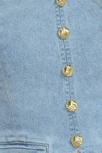 ANGEL WINGS AND CHAMOMILE DENIM TOP