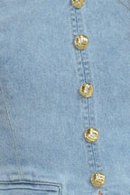 ANGEL WINGS AND CHAMOMILE DENIM TOP