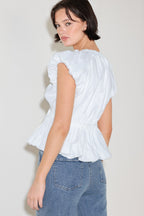 SCARLET COUNTRY GIRL WOVEN TOP
