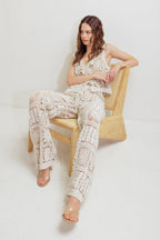 Coastal Breeze Crochet Vest And Pant Set