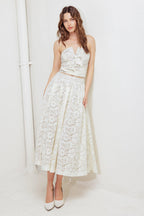 CHANTILLY FLAIR WOVEN LACE TUBE TOP