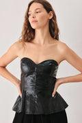 Forbidden Love Sweetheart Faux Leather Top