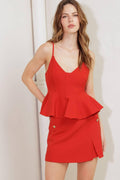 Melted Marshmallow Peplum Cami Top