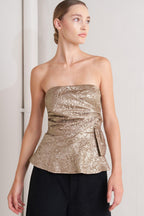 LIQUID GOLD WOVEN TOP