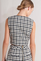 MONA CHECK TWEED VEST