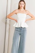 SUBTLE DRAMA WOVEN TOP