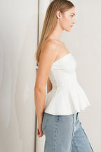 SUBTLE DRAMA WOVEN TOP