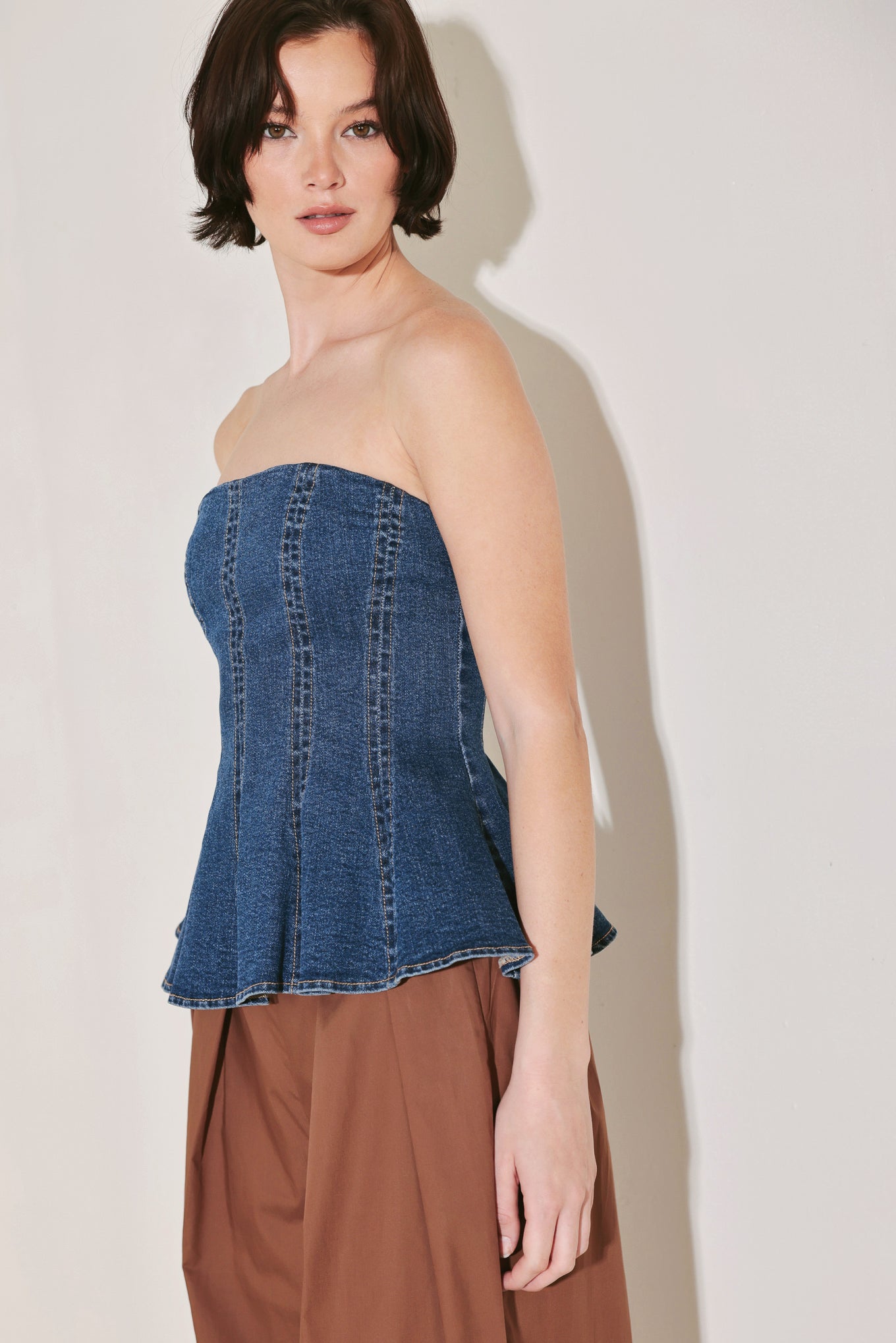 POWER PLAY DENIM TOP