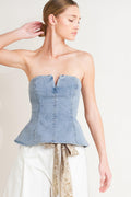 Modern Mermaid Corset Denim Top