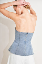 MODERN MERMAID CORSET DENIM TOP