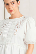 SILENT MORNING WOVEN TOP