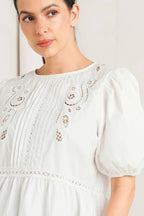 SILENT MORNING WOVEN TOP