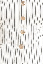 EFFORTLESS FORM STRIPE WOVEN TWILL TOP