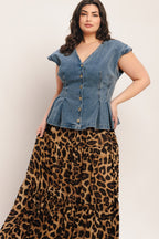 NO SECOND THOUGHT WASHED DENIM TOP