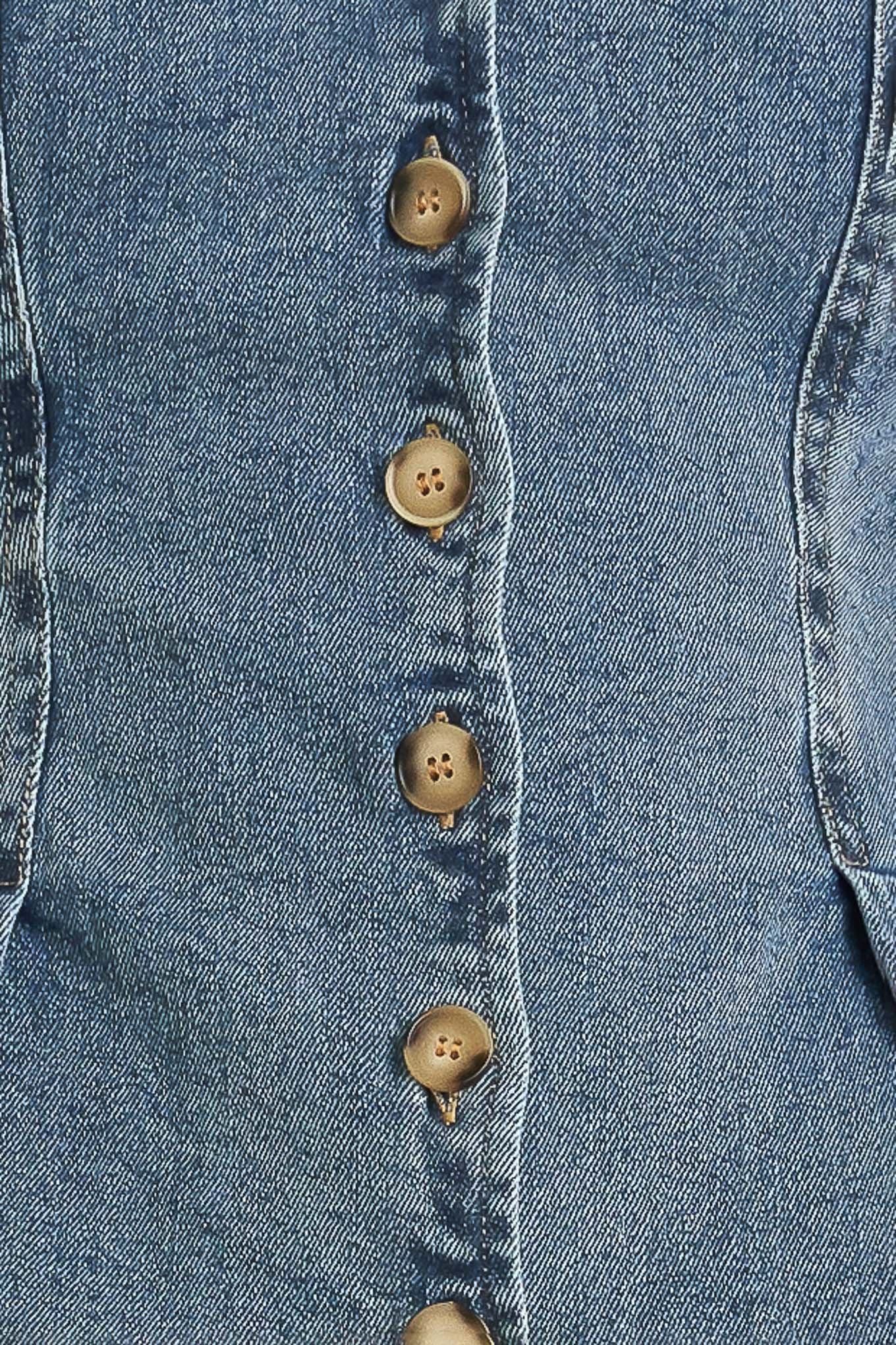 NO SECOND THOUGHT WASHED DENIM TOP
