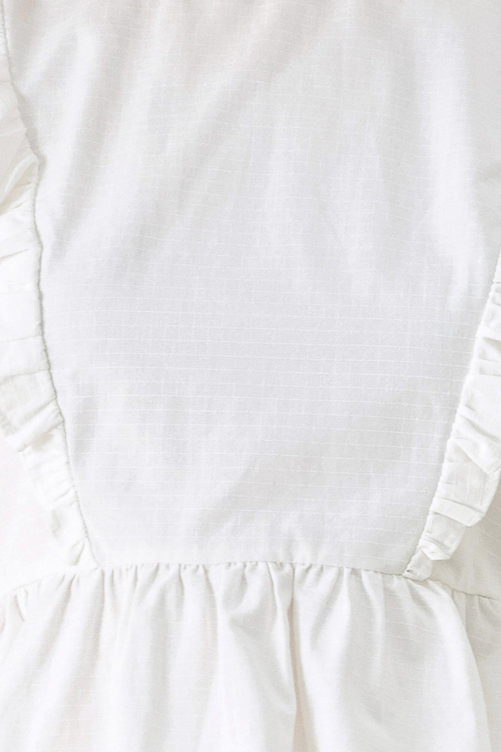 White Blossom Cotton Ruffle Peplum Top