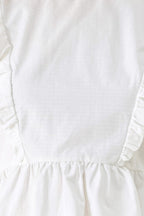 White Blossom Cotton Ruffle Peplum Top
