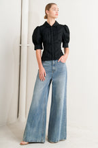 REFINED ROMANCE WOVEN TOP