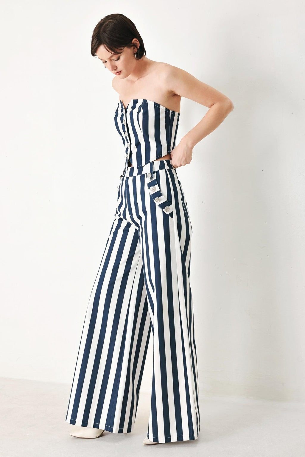 Navy Blossom Tube Top