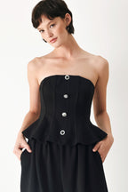 Black Tie Palazzo Knit Tube Top