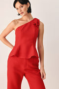 Make an Entrance One-Shoulder Peplum Top