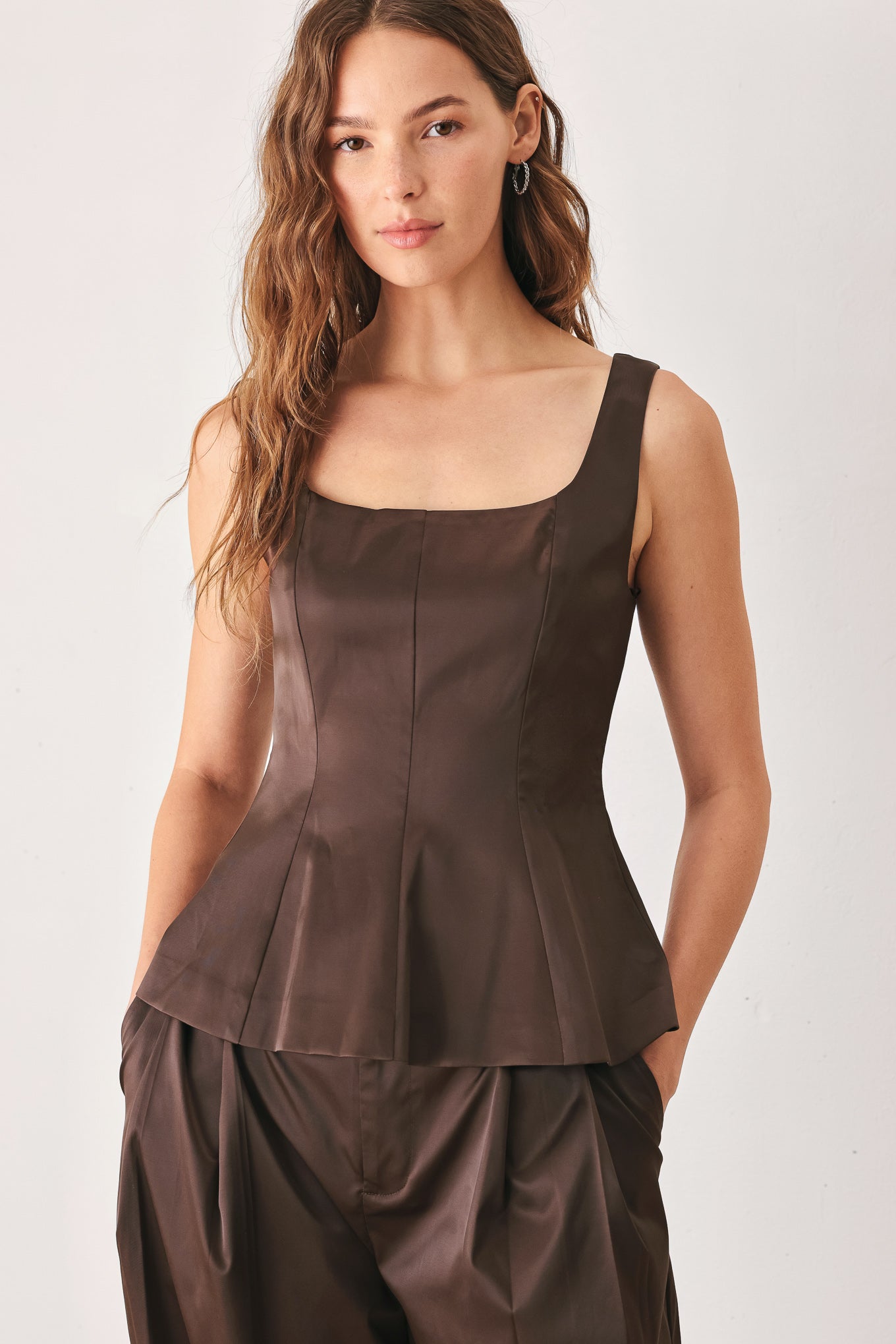 Parchment Peplum Top