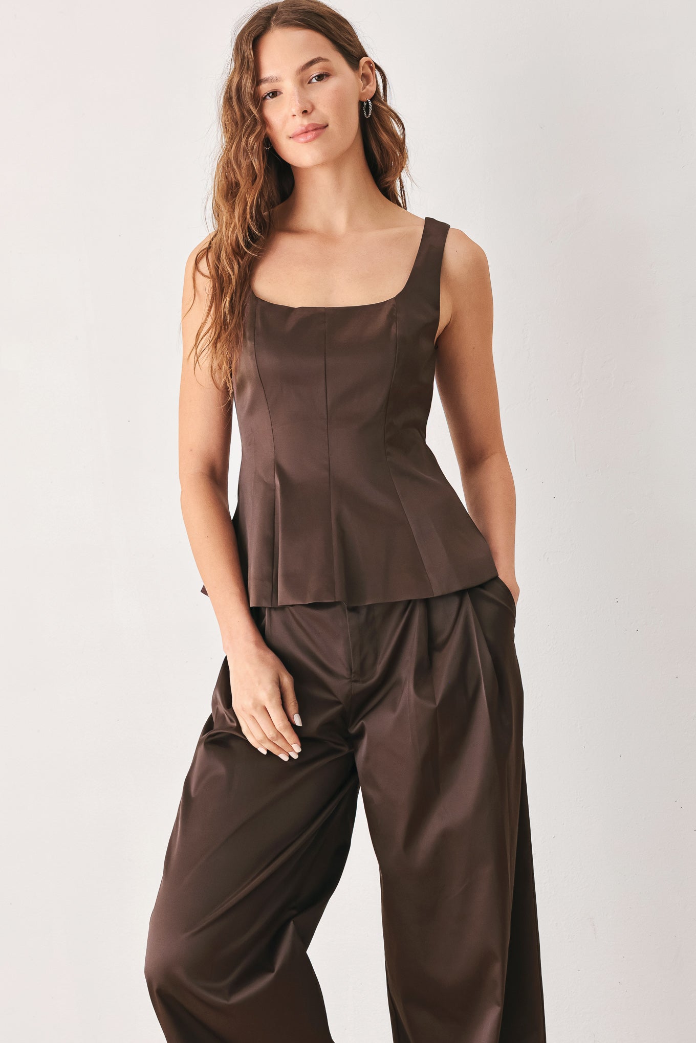 Parchment Peplum Top